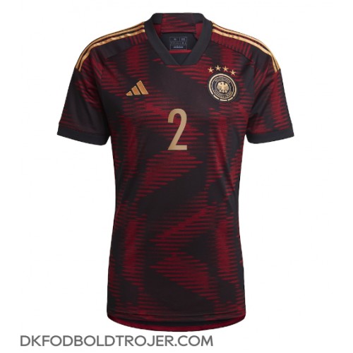 Billige Tyskland Antonio Rudiger #2 Udebane Fodboldtrøjer VM 2022 Kortærmet